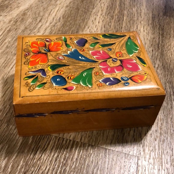 Vintage Other - Wooden colorful Handpainted box